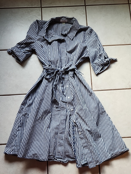 Calvin Klein Dresses & Skirts - Calvin Klein Black and White Gingham Midi Shirt Dress